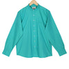 Emerald Green Chambray Mandarin Collar Giza Cotton Shirt