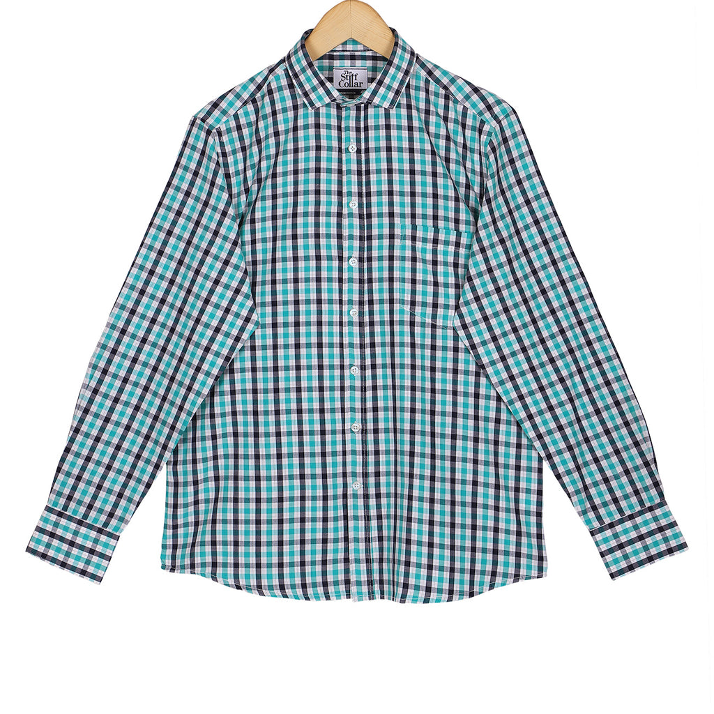 Black and Green Checks Non Iron Shirt