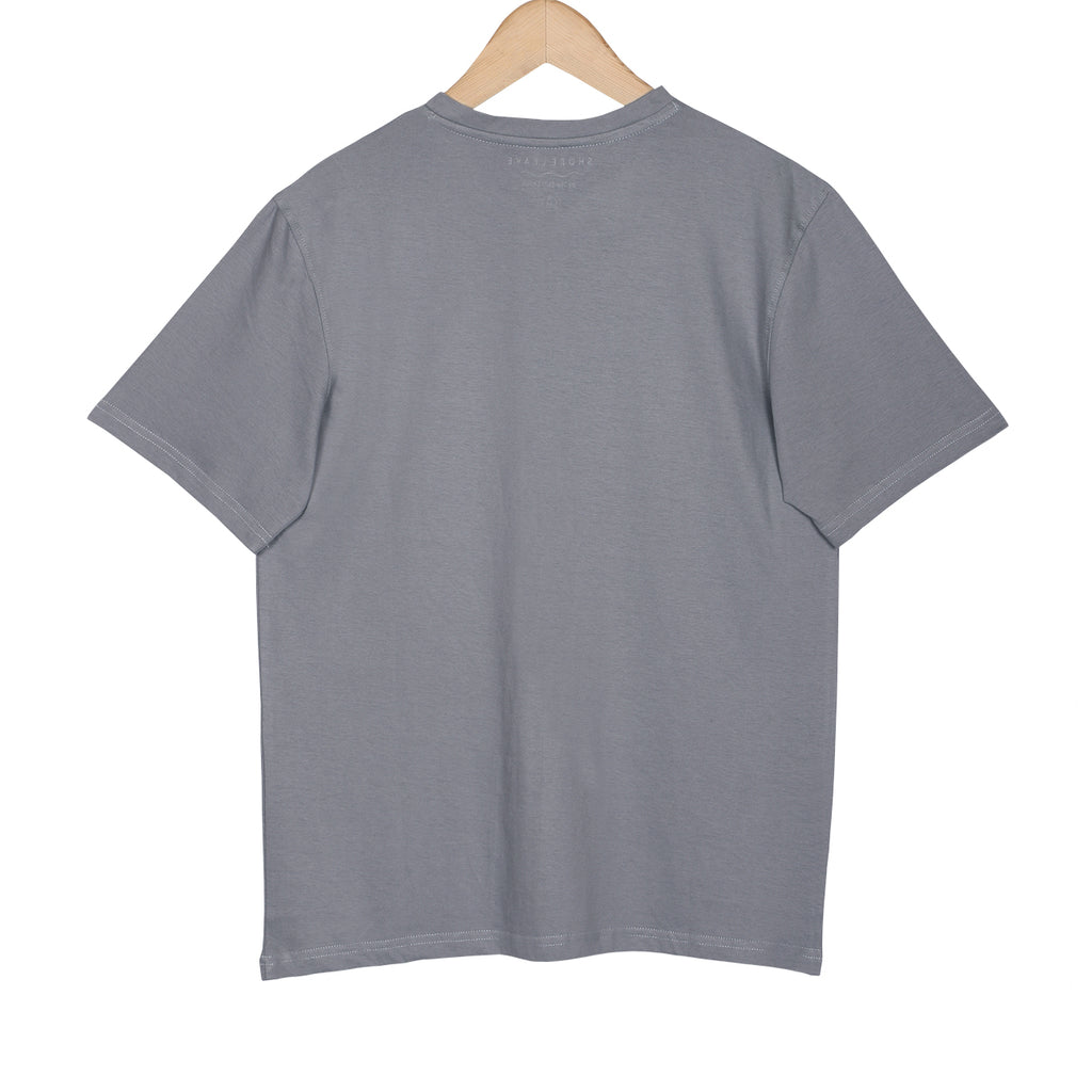 Soft Enzyme Washed Stone Grey V-Neck Cotton T-shirt