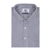 Monti French Navy Blue Stripes Satin Cotton Shirt