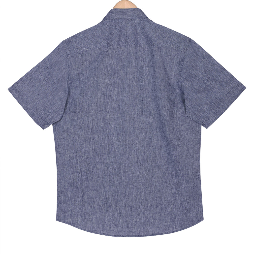 Mystic Grey Pure Linen Half Sleeve Shirt