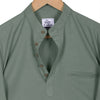 Jade Green Cotton Linen Rolled-up Sleeve Slim Short Kurta