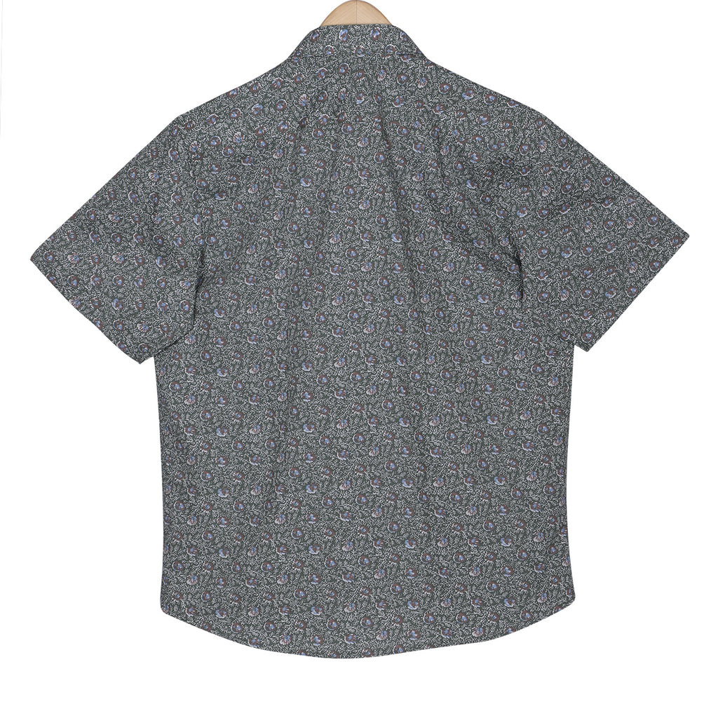 Highland Green Poplin Floral Print Half Sleeves Shirt