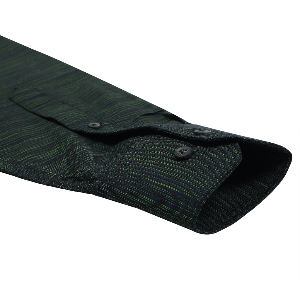 Turtle Green Mandarin Collar Cotton Shirt