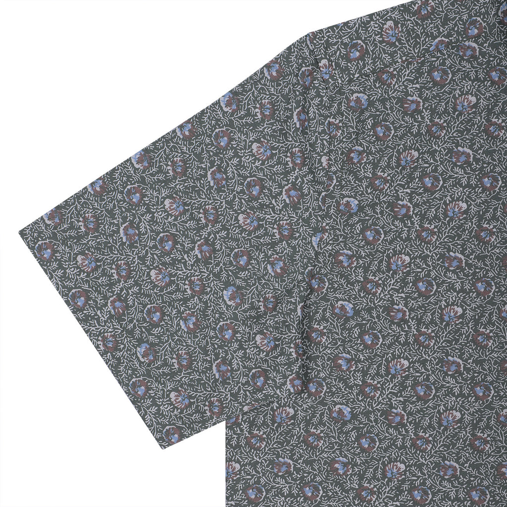 Highland Green Poplin Floral Print Half Sleeves Shirt
