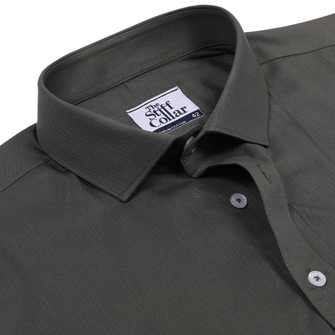 Forest Green Print Half Sleeves Shirt