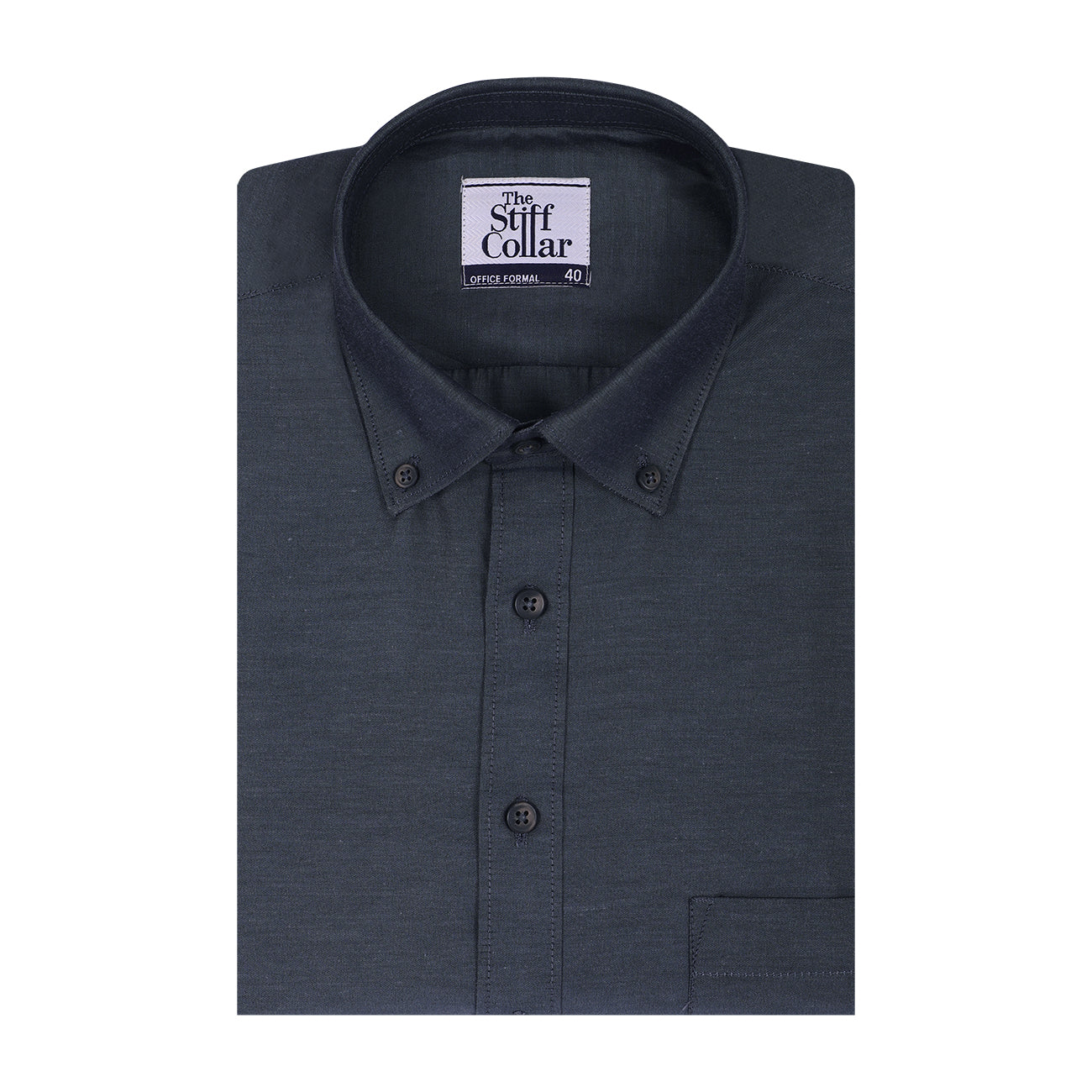 Monti Metallic Grey Chambray Button Down Cotton Shirt