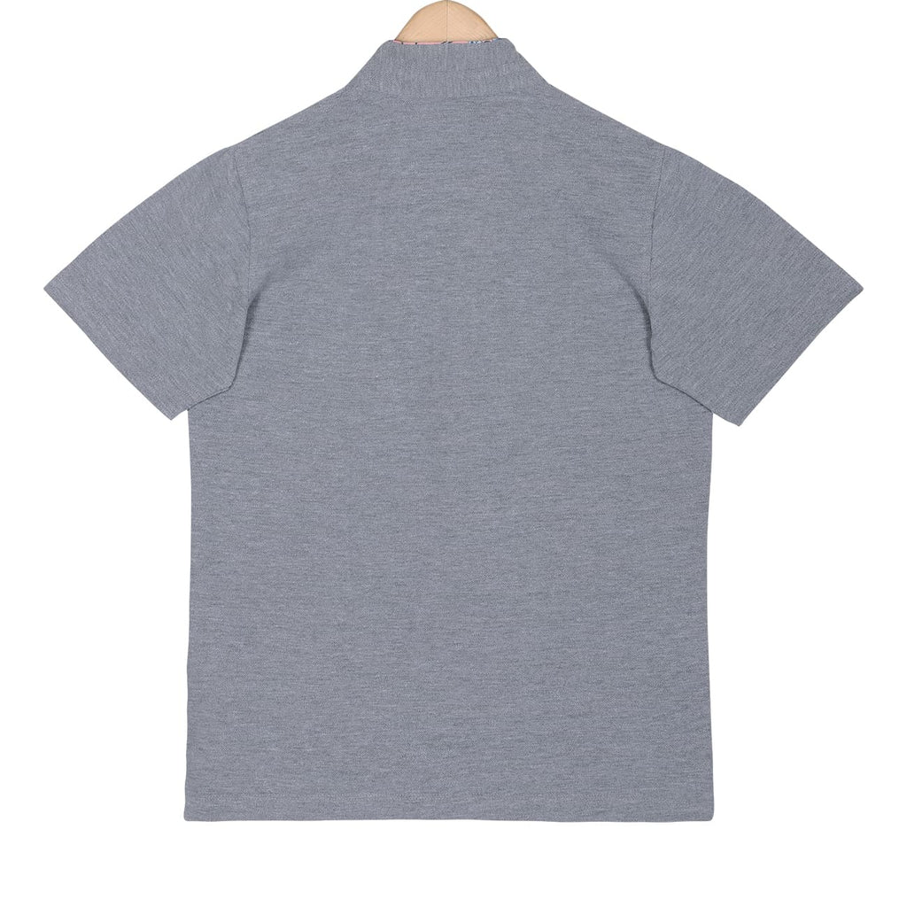 Grey Mandarin Collar Cotton T-shirt – Thestiffcollar.com