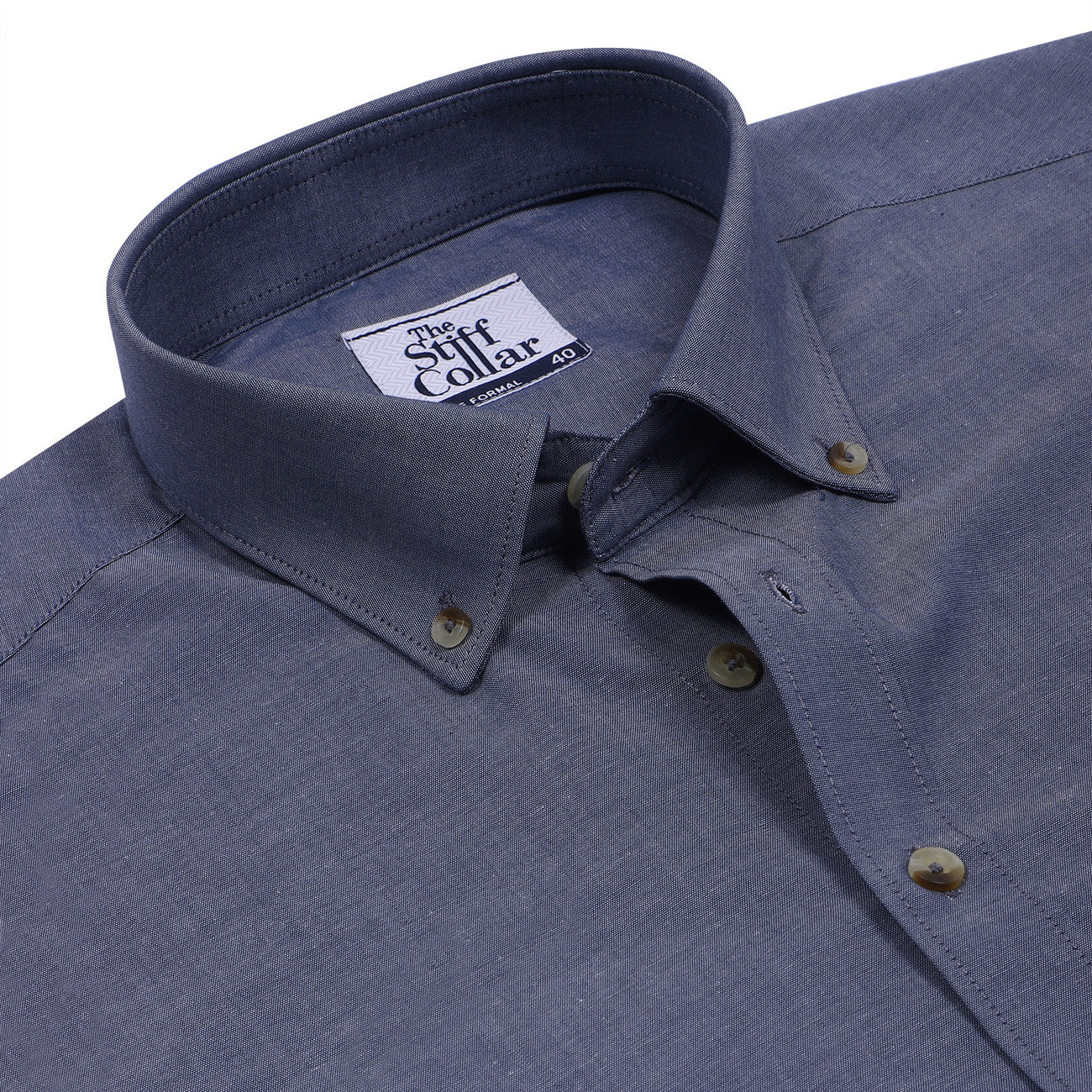 Steel Grey Oxford Button Down Cotton Shirt