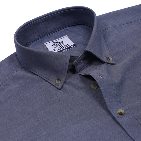 American Blue Oxford Button Down Cotton Shirt
