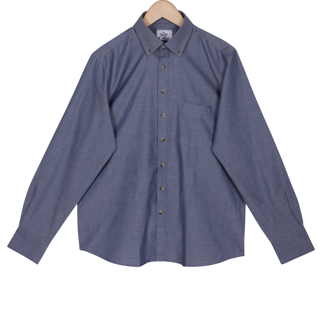 Steel Grey Oxford Button Down Cotton Shirt