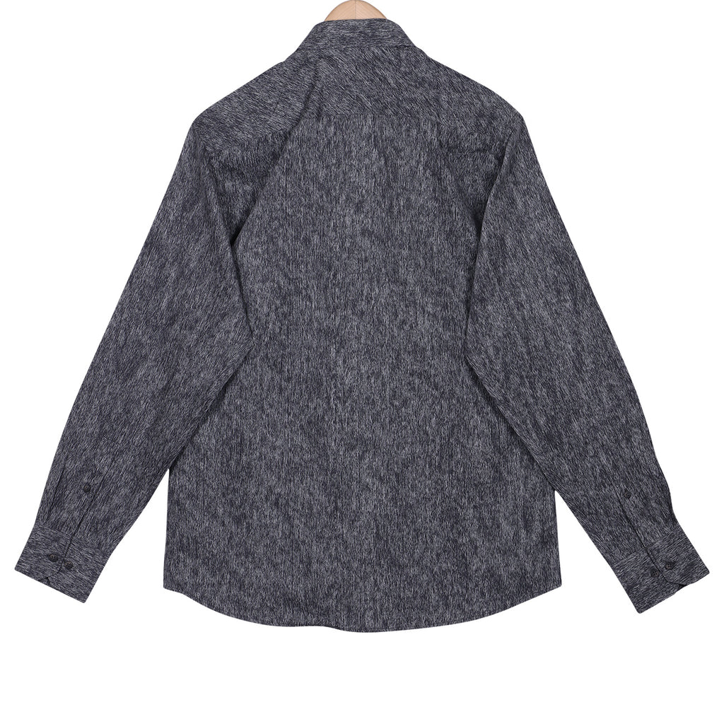 Ash Grey Print Button Down Cotton Shirt