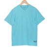 Shore leaves Soft Enzyme Washed Turquoise Blue V-Neck Cotton T-shirt