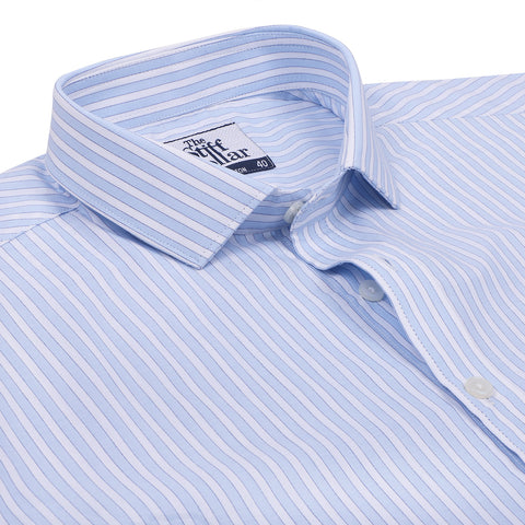 Royal Blue Regent Stripe 2 Ply Giza Cotton Premium Shirt
