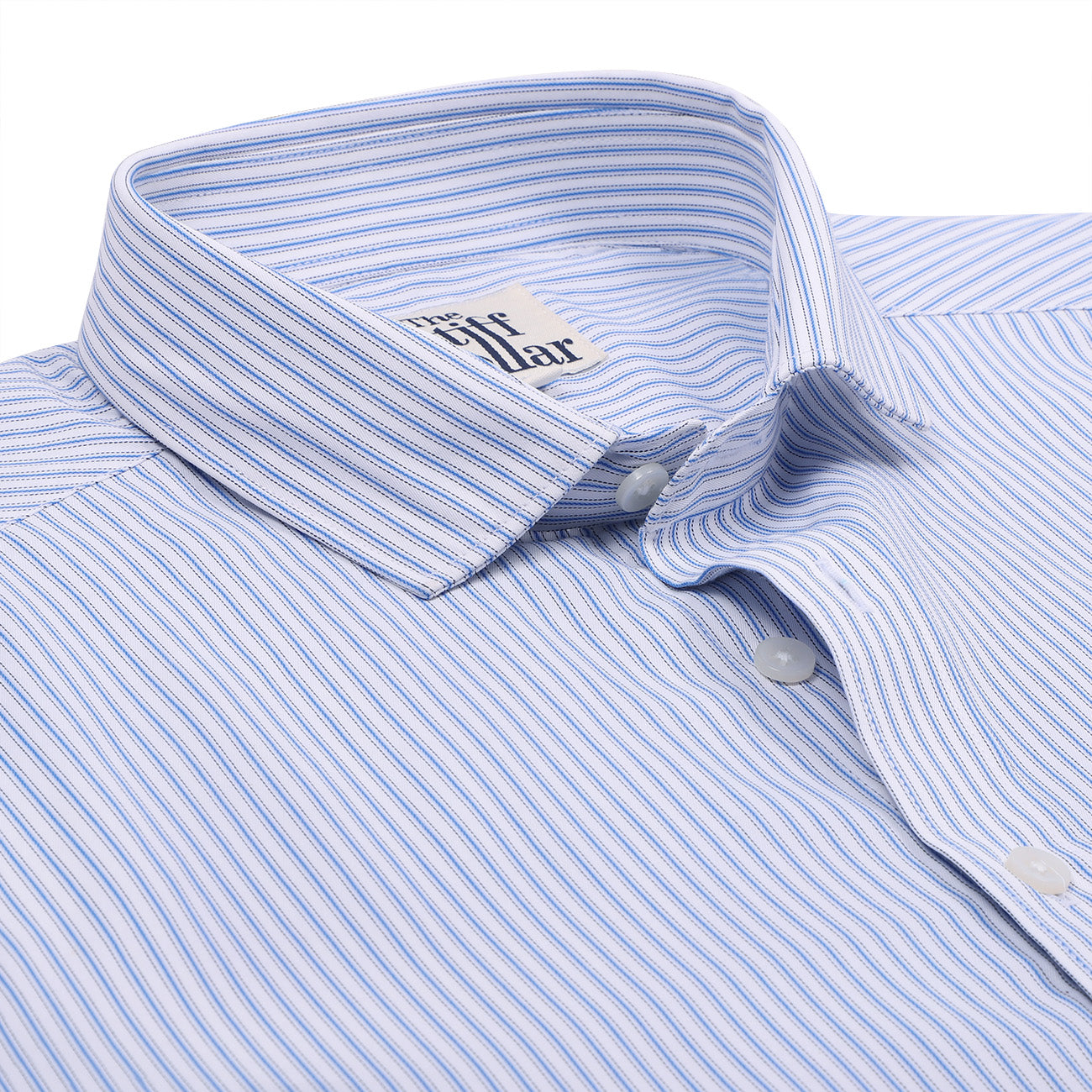 Carolina Blue Dotted Stripes Wrinkle-free Cotton Shirt