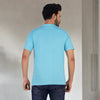 Shore leaves Soft Enzyme Washed Turquoise Blue V-Neck Cotton T-shirt