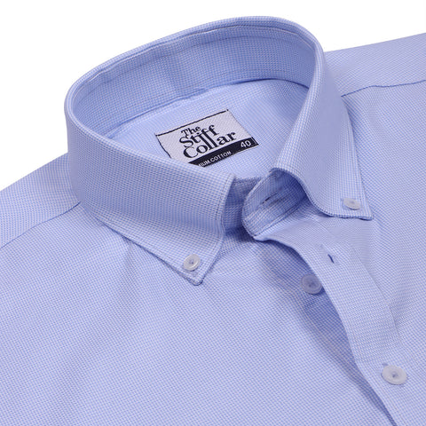 Navy Blue Button Down Cotton Linen Shirt