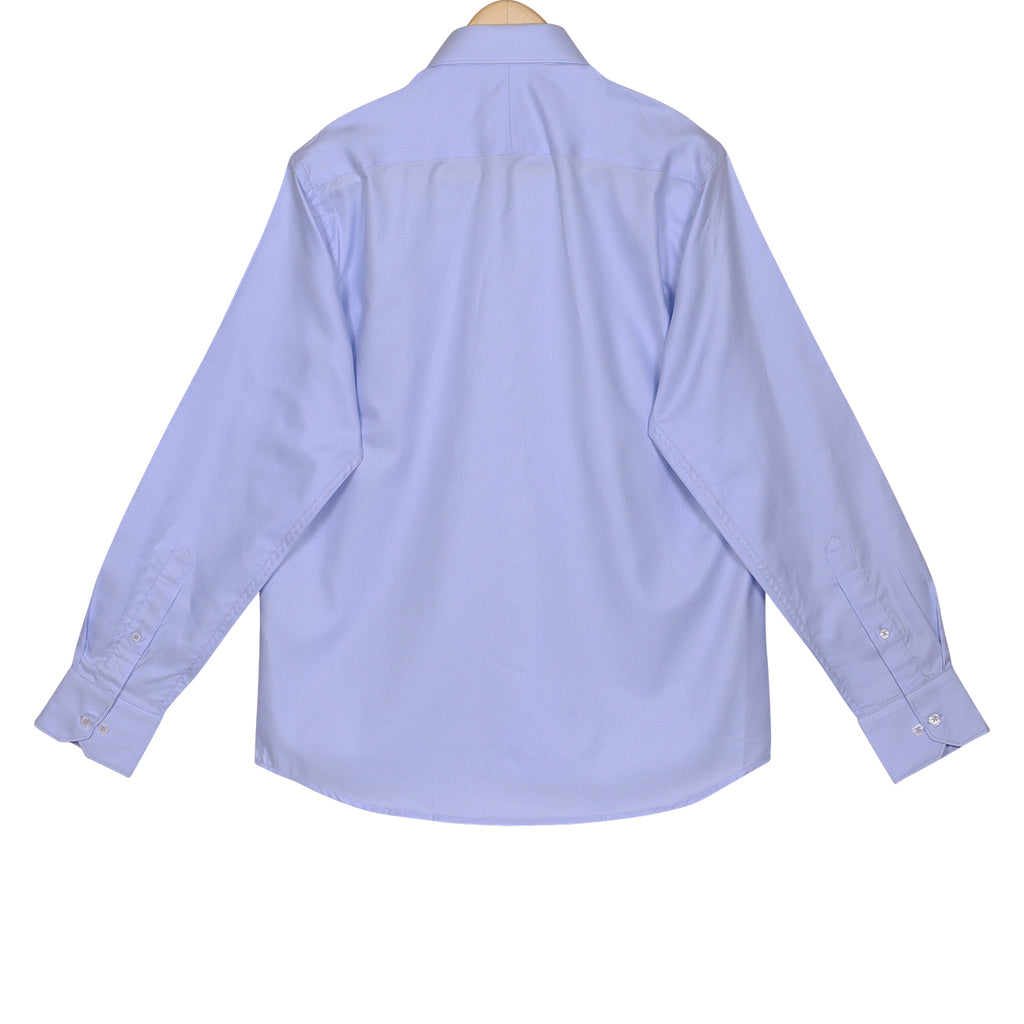 Luthai Fresh Blue Dobby Button Down 2 Ply Giza Cotton Shirt
