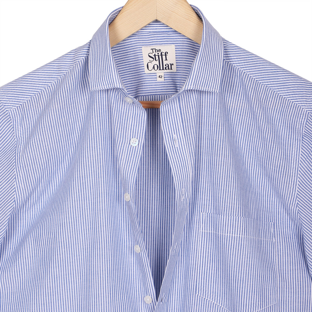 Sapphire Blue Stripes Half Sleeve Shirt