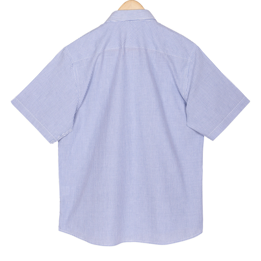 Sapphire Blue Stripes Half Sleeve Shirt