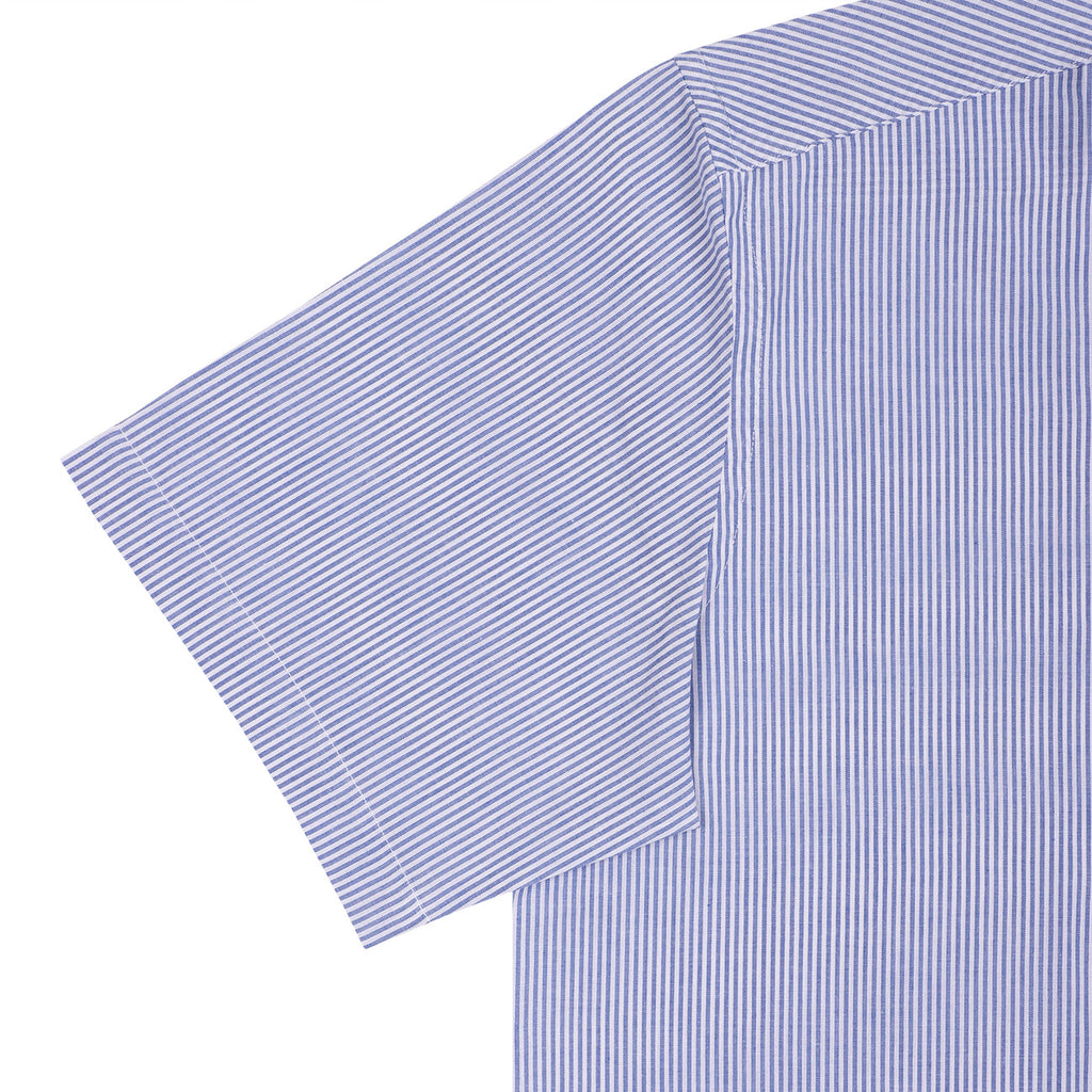 Sapphire Blue Stripes Half Sleeve Shirt