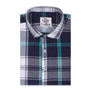 Navy White Big Checks Half Sleeve Cotton Shirt