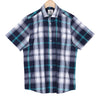 Navy White Big Checks Half Sleeve Cotton Shirt