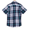 Navy White Big Checks Half Sleeve Cotton Shirt