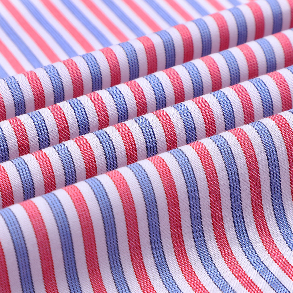 Blue Red Stripes Half Sleeve Shirt