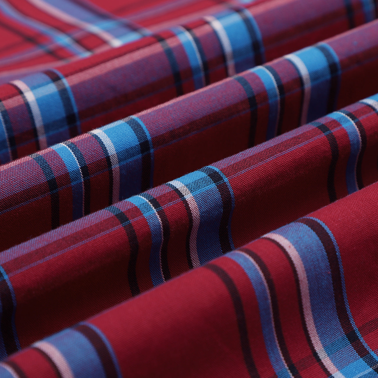 Maroon Navy Tartan Checks Half Sleeves Cotton Shirt