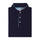Navy Mandarin Collar Cotton T-shirt