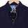 Navy Mandarin Collar Cotton T-shirt