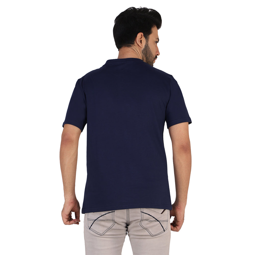 Midnight Blue Soft Cotton Henley T-shirt