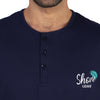 Midnight Blue Soft Cotton Henley T-shirt