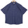 Luthai Shadow Navy Stripes Half Sleeve 2 Ply Giza Cotton Shirt