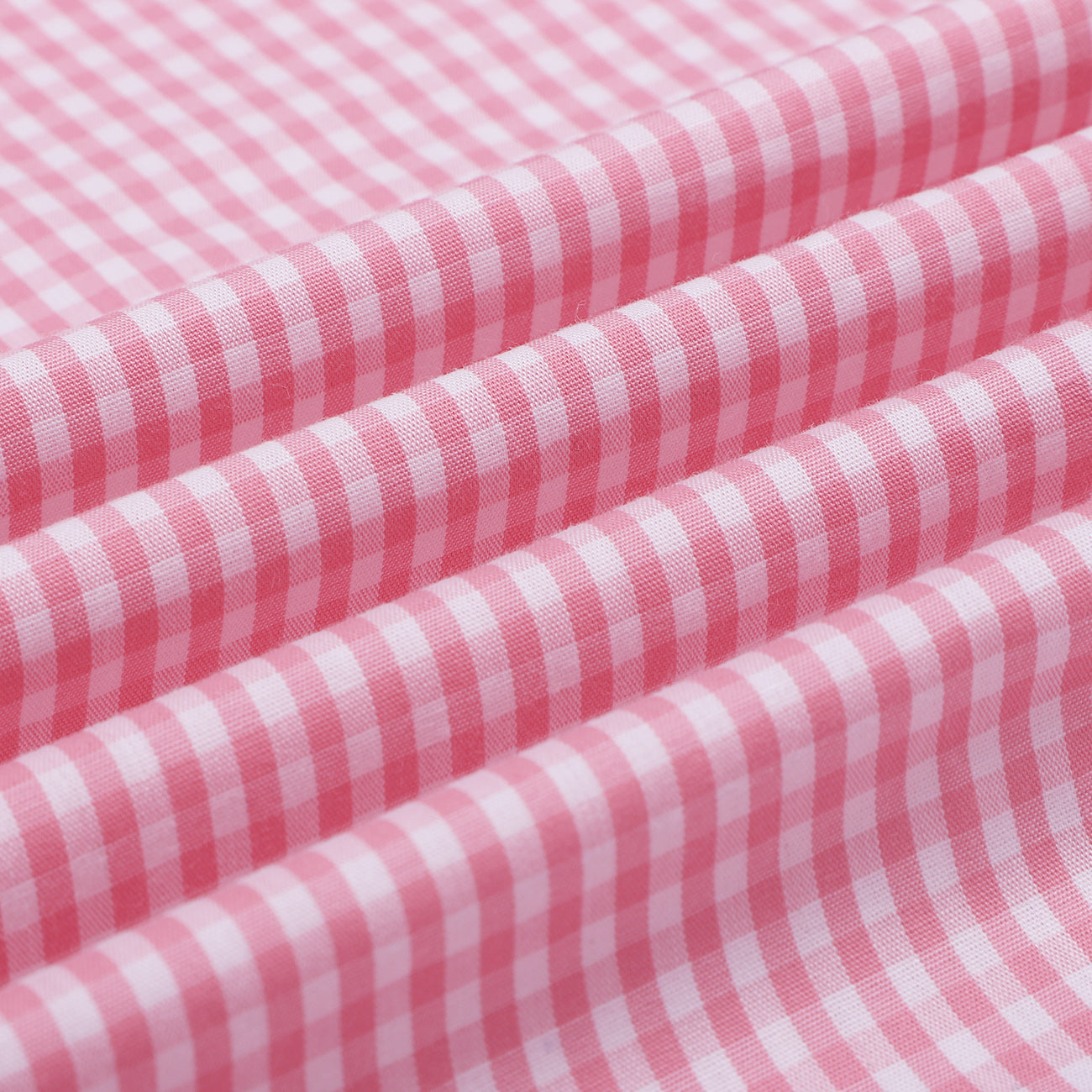 Flamingo Pink Gingham Half Sleeve Cotton Shirt