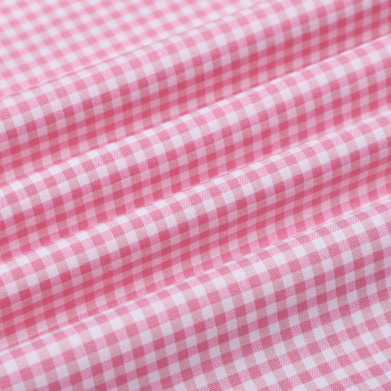 Salmon Pink Gingham Checks Fit Non-Iron Half Sleeve Shirt