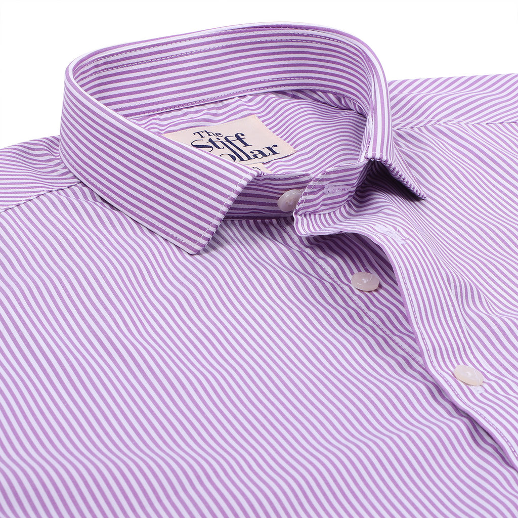 Lavender Stripes Half Sleeve Shirt