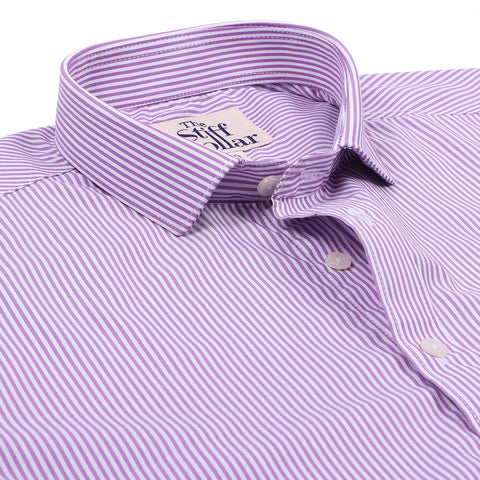 Purple Casual Slim Fit Oxford Cotton Shirt