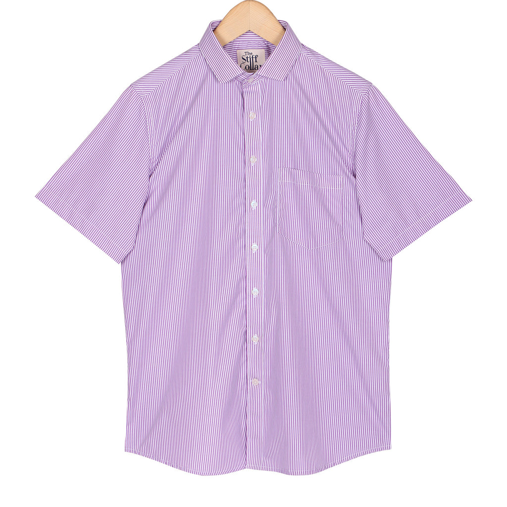 Lavender Stripes Half Sleeve Shirt