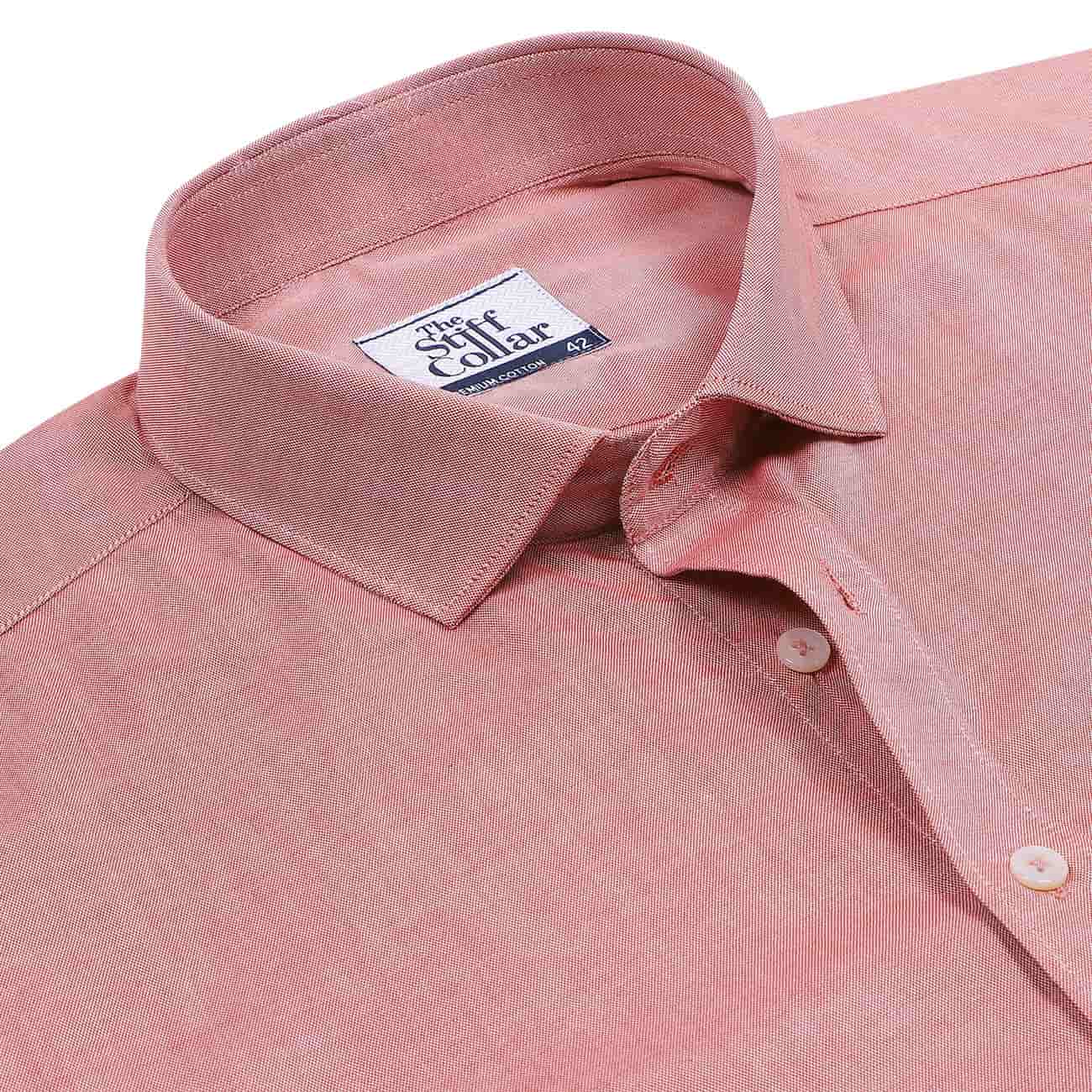 Monti Roasted Orange Oxford Chambray Regular Fit Cotton Shirt