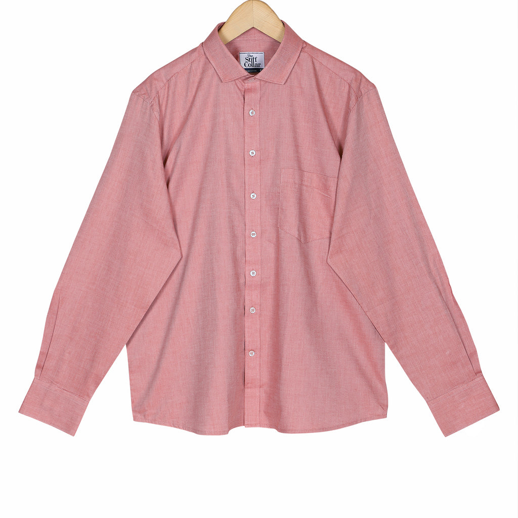 Monti Roasted Orange Oxford Chambray Regular Fit Cotton Shirt