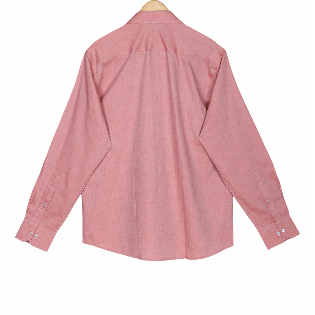 Monti Roasted Orange Oxford Chambray Regular Fit Cotton Shirt