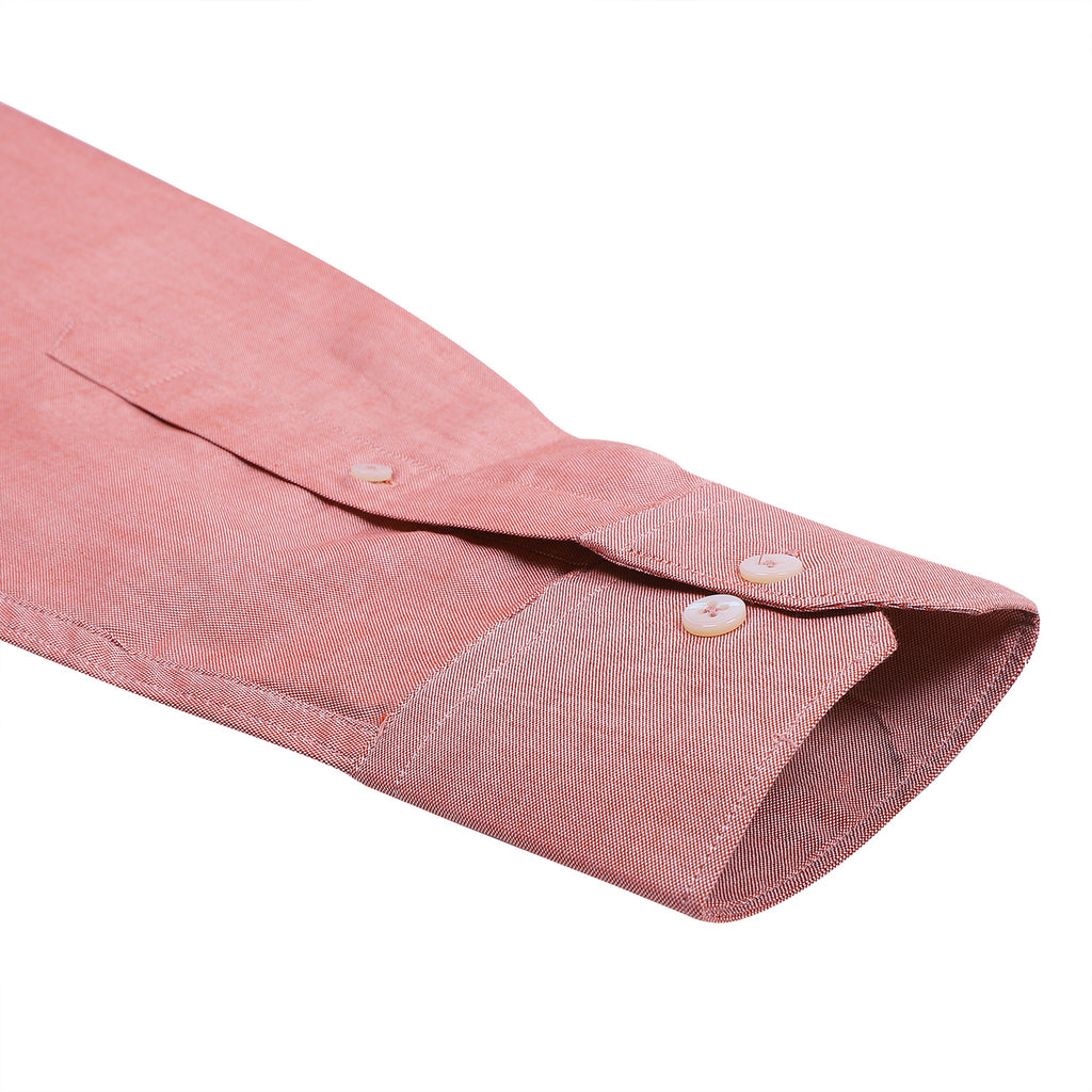 Monti Roasted Orange Oxford Chambray Regular Fit Cotton Shirt
