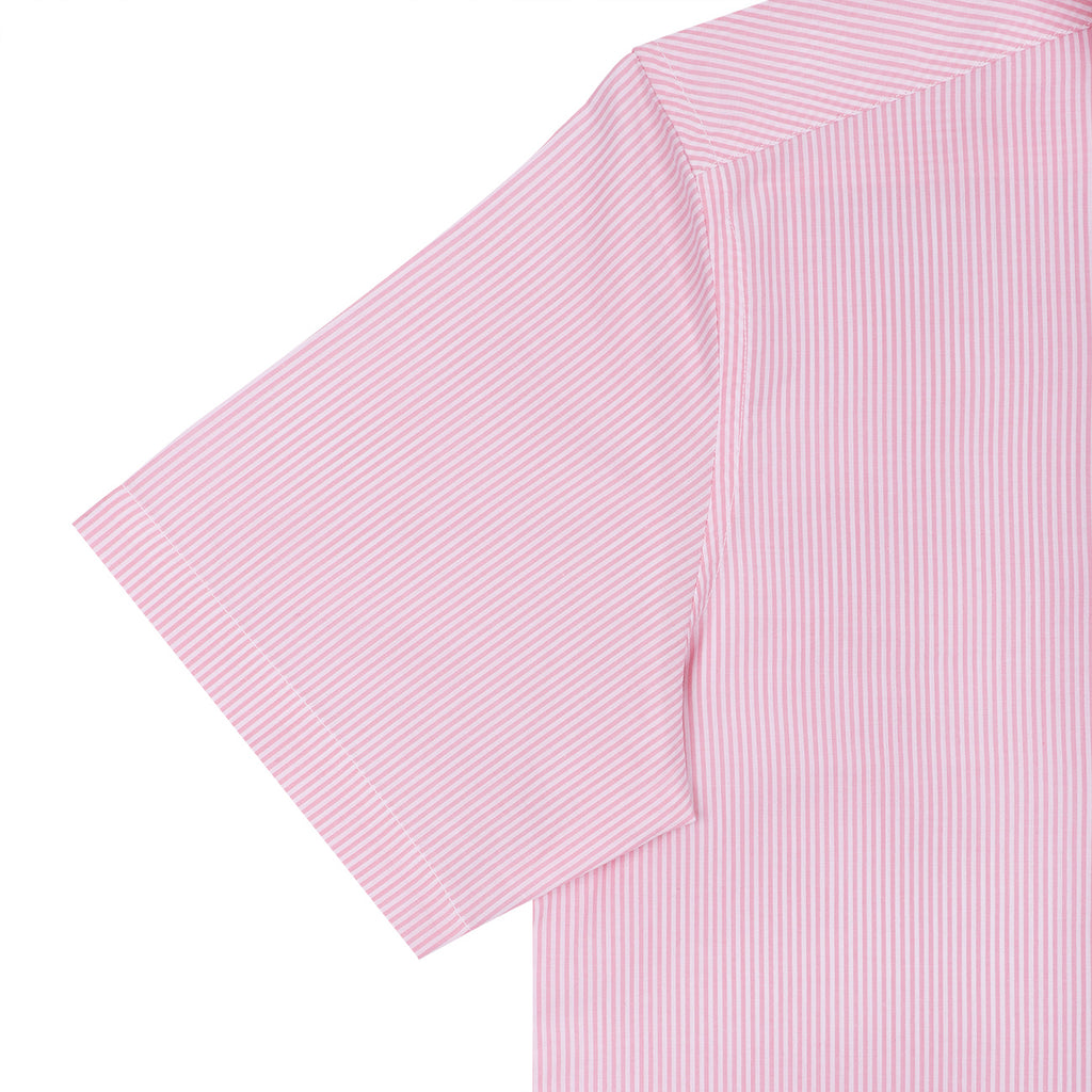 Prism Pink Pencil Stripe Regular Fit Half Sleeve Cotton Shirt