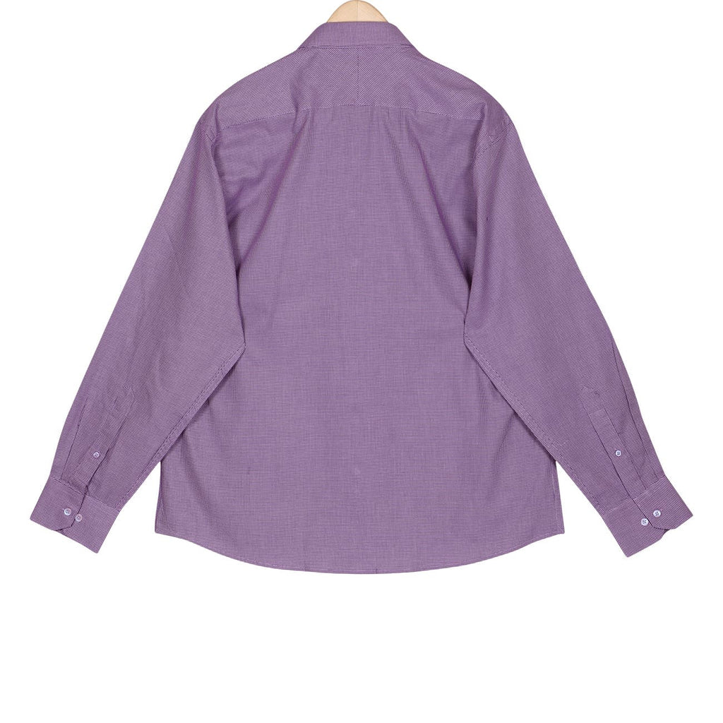 Iris Purple Micro Houndstooth Button Down 2 Ply Giza Cotton Shirt