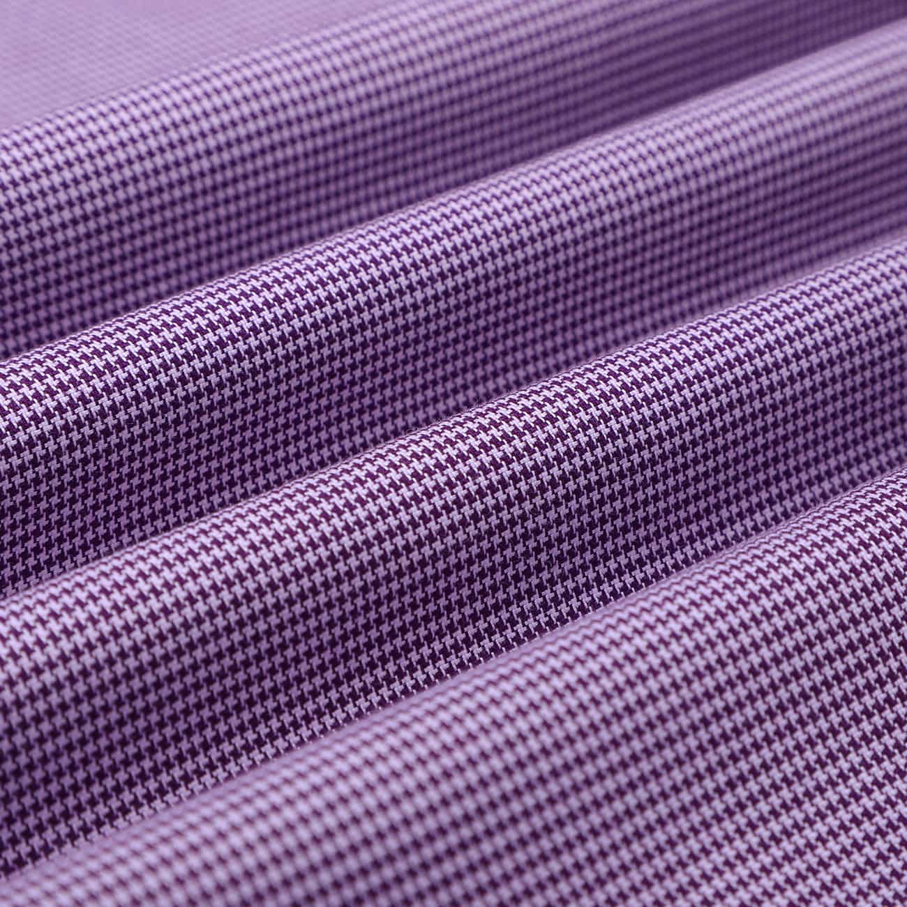 Iris Purple Micro Houndstooth Button Down 2 Ply Giza Cotton Shirt