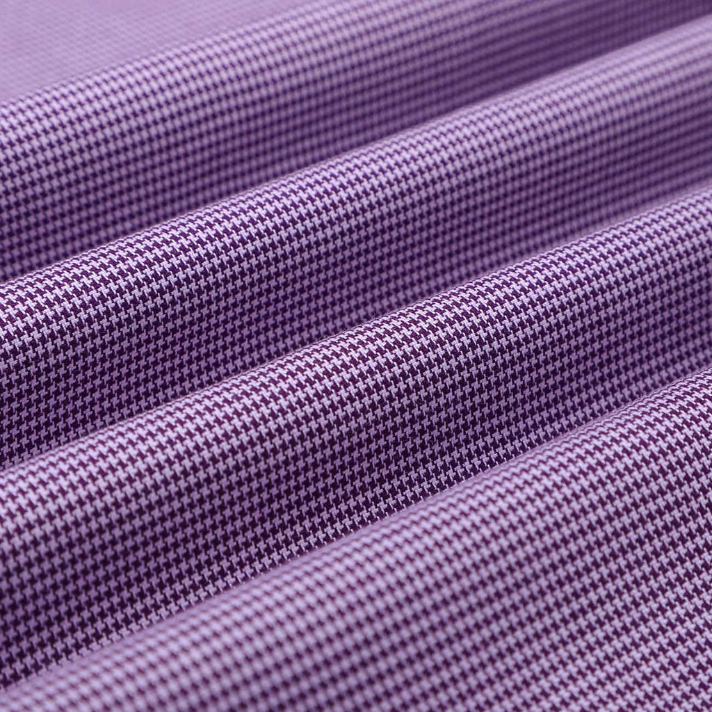 Iris Purple Micro Houndstooth Button Down 2 Ply Giza Cotton Shirt