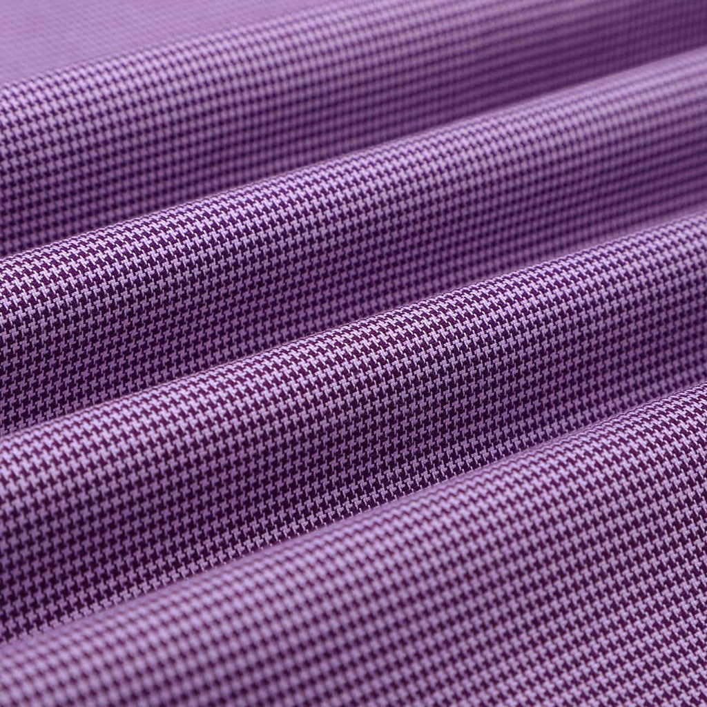 Iris Purple Micro Houndstooth Half Sleeves 2 Ply Giza Cotton Shirt