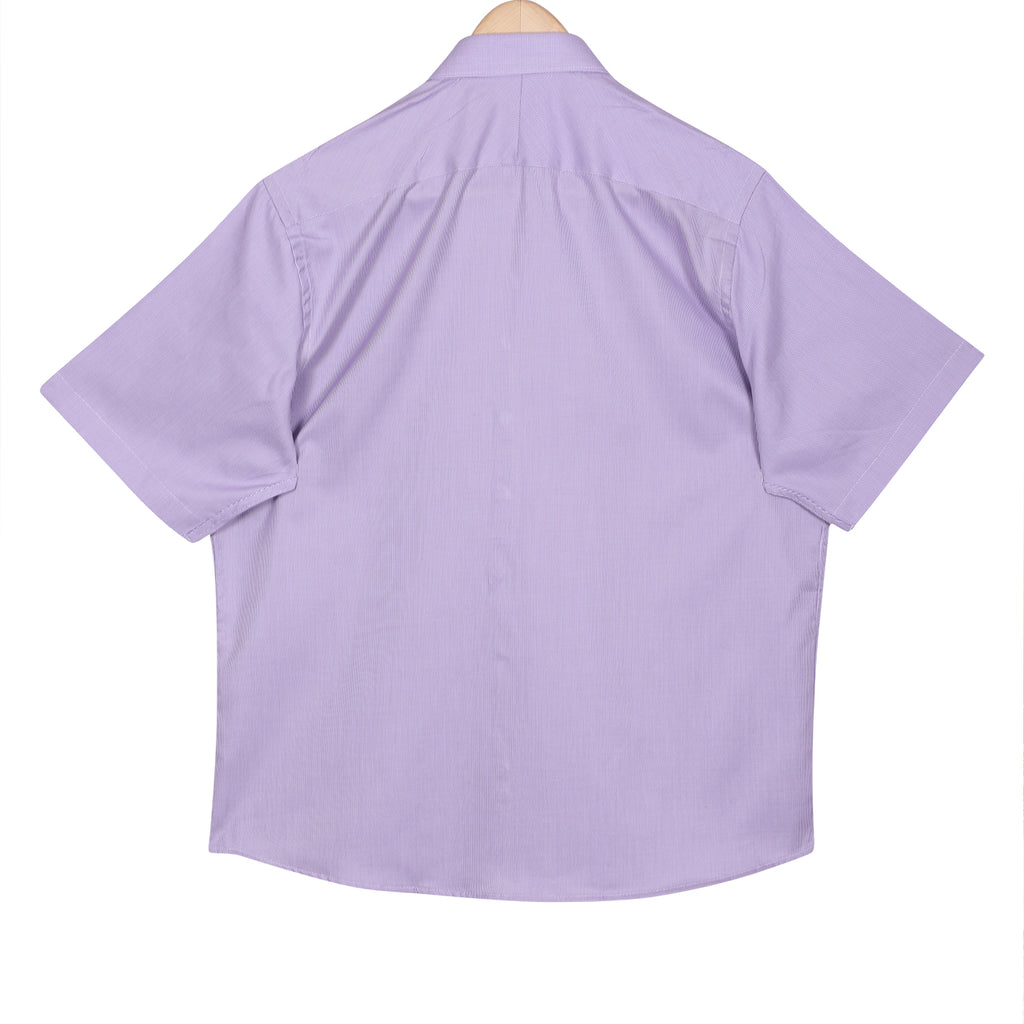 Luthai Misty Purple Dobby Half Sleeve 2 Ply Giza Cotton Shirt